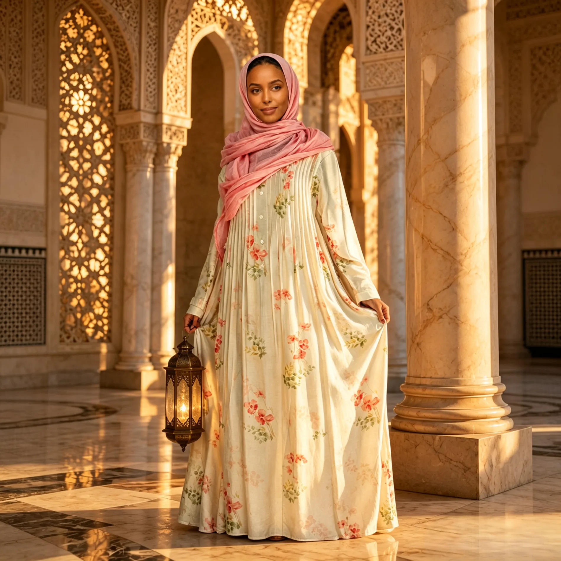 Nouvelle Abaya pour femmes musulmanes 2026, imprimé floral rose, plissée, boutonnée sur le devant, coupe ample, robe maxi modeste, été